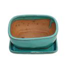 Bonsai cup and saucer Gr. 2 - turquoise - oval - model...