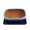 Bonsai cup and saucer Gr. 4 - blue/beige - rectangular -...