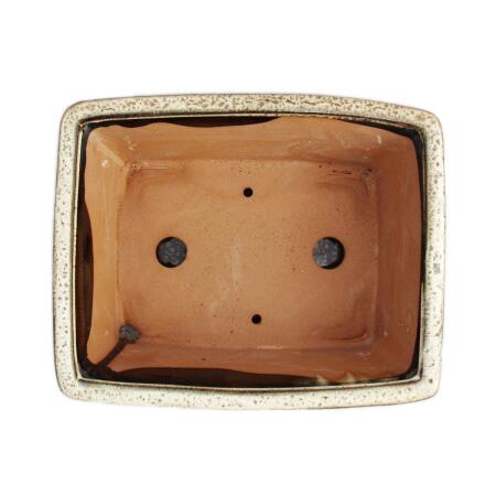 Bol Bonsaï Avec Soucoupe Taille 4 - Rectangulaire G117 - Beige Clair L 25 5cm B 19 5cm H 8 2cm