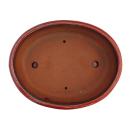 Bonsai-Schale mit Unterteller Gr. 5 - rot - oval - Modell O3 - L 31cm - B 24,5cm - H 8,5cm