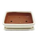 Bonsai cup and saucer Gr. 5 - light beige - square -...