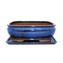 Bonsai-Schale mit Unterteller Gr. 5 - blau - eckig -...