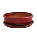 Bonsai-Schale mit Unterteller Gr. 8 Zoll - rot - oval -...
