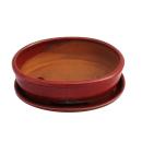 Bonsai cup and saucer Gr. 8 inch - red - oval - model O3 - L 21cm - W 16cm - H 6cm