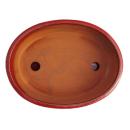 Bonsai cup and saucer Gr. 8 inch - red - oval - model O3 - L 21cm - W 16cm - H 6cm
