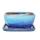 Bonsai-Schale mit Unterteller Gr. 2 - Sonderglasur mit edlem Farbverlauf-Effekt - rechteckig G5B - blau-beige - L 15,6cm - B 12,5cm - H 7cm