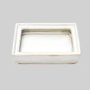 Bonsai bowl with water storage coaster - Gr. 2 - white - rectangular - L 13,7cm - W 9,2cm - H 4,8cm