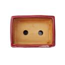 bol à bonsaï avec réserve deau -  taille 2 - rouge - rectangulaire - l 13,7cm - b 9,2cm - h 4,8cm