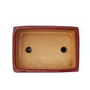 bol bonsaï avec dessous de verre à eau -  taille 3 - rouge - rectangulaire - l 16,4cm - l 11cm - l 11cm - h 5cm