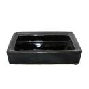 Bonsai bowl with water storage coaster - Gr. 3 - black - rectangular - L 16,4cm - W 11cm - H 5cm