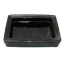 Bonsai-Schale mit Wasserspeicher-Untersetzer -  Gr. 3 - schwarz - rechteckig - L 16,4cm - B 11cm - H 5cm