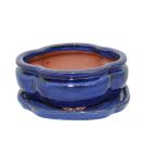 Bonsai bowl with saucer Gr. 2 - haitang I3 - blue - L...