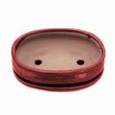 Bonsai bowl with saucer Gr. 3 - oval O47 - red - L 19cm - W 13,5cm - H 5cm