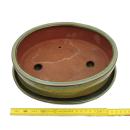 Bonsai bowl with saucer Gr. 4 - oval O1 - olive-brown - L 25cm - W 20cm - H 7,5cm