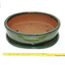 Bonsai bowl with saucer Gr. 4 - oval O1 - green - L 25cm - W 20cm - H 7,5cm