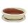 Bonsai-Schale mit Unterteller Gr. 4 - hellbeige - oval - Modell O4 - L 25cm - B 20cm - H 8cm