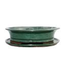 Bonsai bowl with saucer Gr. 4 - oval O4 - green - L 25cm...