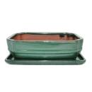 Bonsai bowl with saucer Gr. 4 - rectangular G68 - green - L 26cm - W 19cm - H 6,5cm