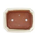 Bonsai-Schale mit Unterteller Gr. 4 - hellbeige - eckig - Modell G4 - L 26cm - B 20cm - H 8cm