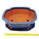 Bonsai bowl with saucer Gr. 5 - haitang I4 - blue - L...