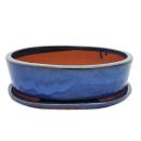 Bonsai bowl with saucer Gr. 5 - oval O1 - blue - L 31cm -...