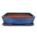 Bonsai-Schale mit Unterteller Gr. 5 - blau - rechteckig G30 -  L 32cm - B 24,5cm - H 8cm