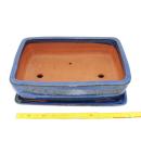 Bonsai bowl with saucer Gr. 5 - rectangular G30 - blue - L 32cm - W 24,5cm - H 8cm