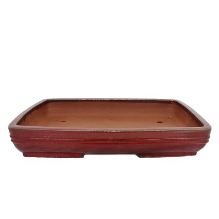 Bonsai-Schale  - &Uuml;bergr&ouml;&szlig;e -  rechteckig  - rot - L 54cm - B 39cm - H 8cm