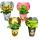 Exotenherz - funny indoor plant set &quot;Animals&quot; - 4 plants with animals - ideal as a gift for childrens birthdays