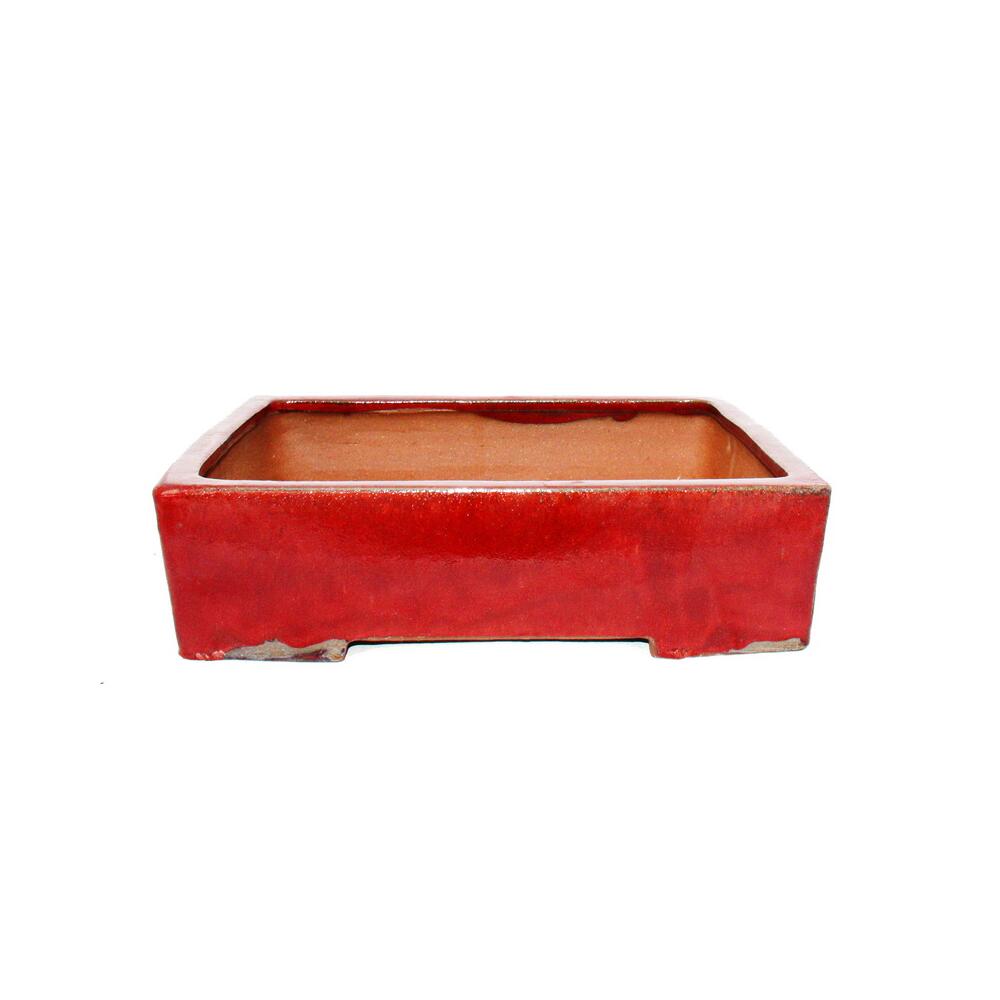 Bonsai-Schale XXL - rechteckig GG1 - rot - L41cm x B33cm x H11,5cm
