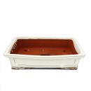 Bonsai pot XXL - rectangular GG9 - white / light beige - L46cm x W35cm x H10cm