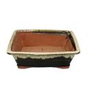 Bonsai pot - rectangular G93 - two-tone brown-beige -...