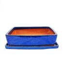 Bonsai bowl with saucer Gr. 6 - blue - rectangular - G30...