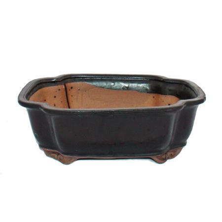 Bonsai pot - haitang I4 - black / anthracite - L31.5cm x W26cm x H11cm