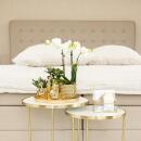 Kolibri Orchids weiße Phalaenopsis-Orchidee Amabilis + Diamant-Dekotopf gold Topfgröße 9cm 45cm hoch blühende Zimmerpflanze im Blumentopf frisch vom Züchter