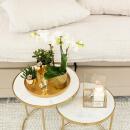 Kolibri Orchids weiße Phalaenopsis-Orchidee Amabilis + Diamant-Dekotopf gold Topfgröße 9cm 45cm hoch blühende Zimmerpflanze im Blumentopf frisch vom Züchter