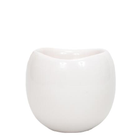 Cache-pot "Bowl" - blanc élégant - rond - adapté aux pots de 9cm
