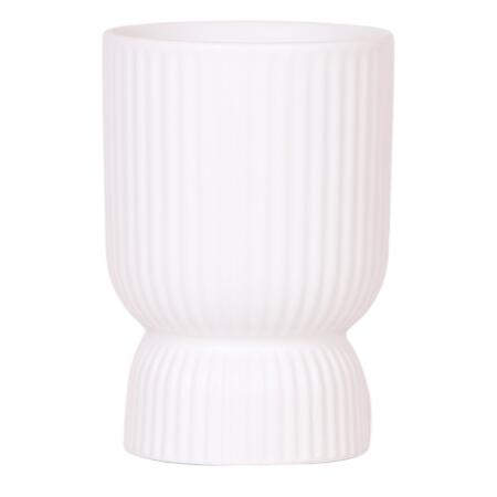Cache-pot "Diabolo" - forme classique - couleurs pastel délicates - blanc - adapté aux pots de 6cm