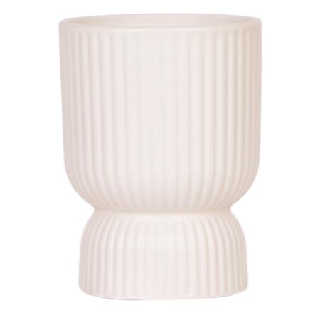 Übertopf "Diabolo" - klassische Form - zarte Pastellfarben - travertin-creme - passend für 9cm Töpfe