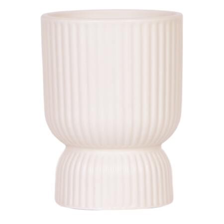 Planter "Diabolo" - classic shape - delicate pastel colors - travertine-cream - suitable for 12cm pots