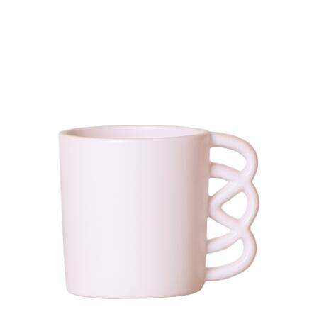 Cache-pot "Happy Mug" - tasse à café heureuse - céramique joyeuse convenant aux pots de 9 cm - blanc