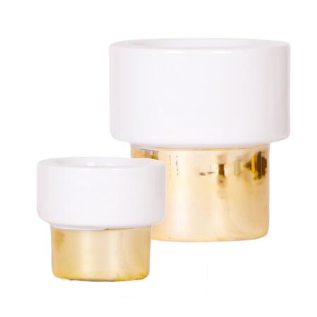 "Lush Gold" cachepot - luxury in white and gold - suitable for 6cm and 9cm pots