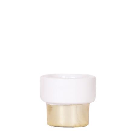 Übertopf "Lush Gold" - Luxus in Weiß und Gold - passend für 6cm Töpfe