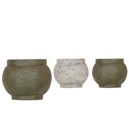 Cachepot set - Ancient Green - natural green - 2 ceramic pots in green and natural tones