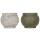 Cachepot set - Ancient Green - natural green - 2 ceramic pots in green and natural tones - suitable for 9cm pots