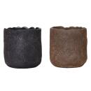 Cachepot duo "Moon" - lunar landscape - matt...
