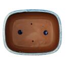 bonsai bol avec soucoupe taille 4 - bleu-beige - rectangulaire - modèle gb5 - l 26cm - l 20cm - h 9cm
