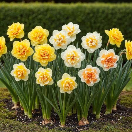 Exotenherz Blumenzwiebeln - Narzisse Narcis Double Mix Gelb und Weiss (10 Stück) Durchmesser 12-14cm