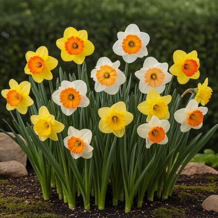 Exotenherz Flower bulbs - Narcissus Narcis Large Cupped Mix in various colors. Colors (15 pieces) Diameter 12-14cm