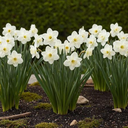 Exotenherz Blumenzwiebeln - Narzisse Narcis Mount Hood Weiß (15 Stück) Durchmesser 10-12cm